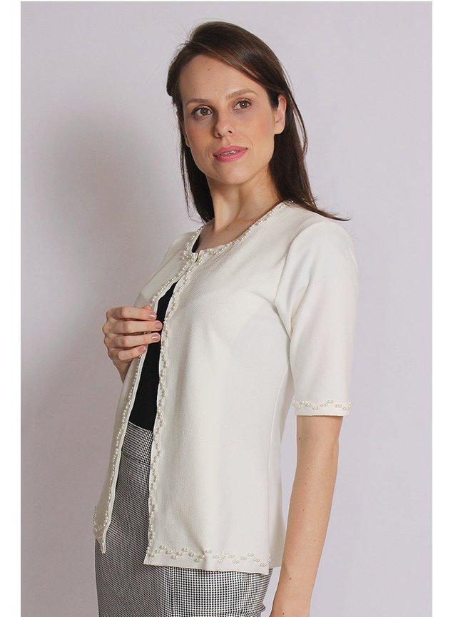 casaqueto off white bordado lara lekazis frente cima