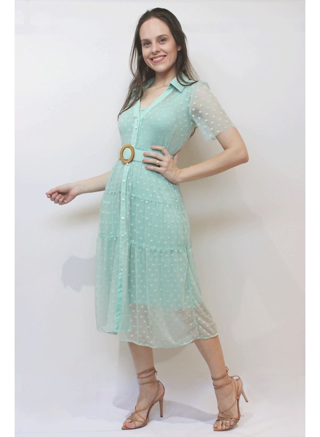 vestido verde menta tule bordado fernanda lekazis frente