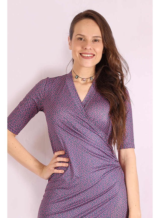 vestido envelope com poas alana lekazis ds0370 frente cima