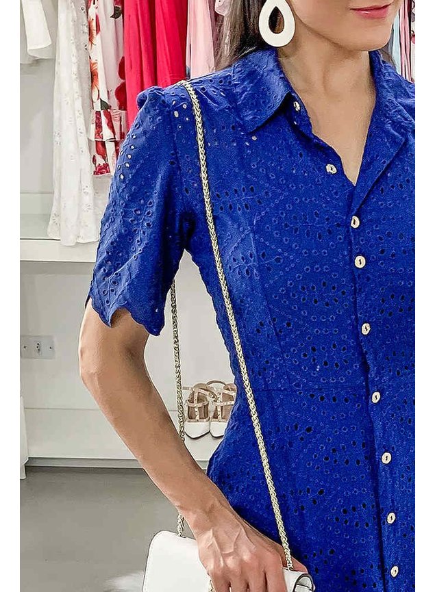 vestido de laise neuzangela azul lekazis ds0373a frente cima detalhe