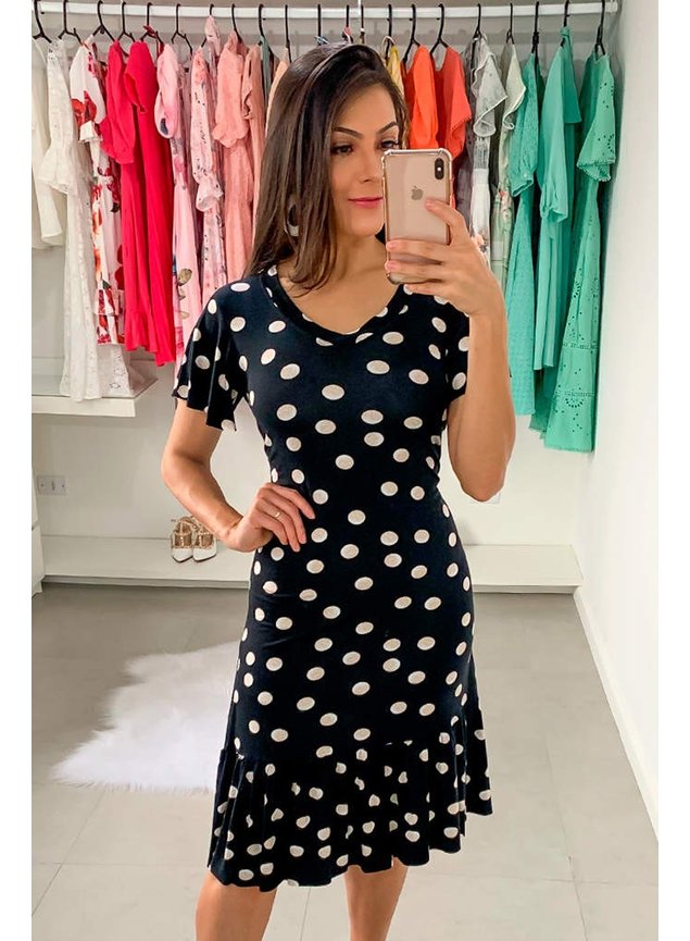 vestido de poas neia lekazis lk0390 frente
