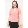 blusa rose mangas com tule