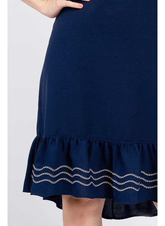 vestido lekazis azul frente baixo detalhe