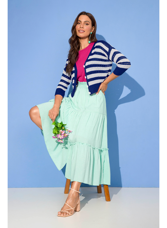 1 cardigan azul elys marinho