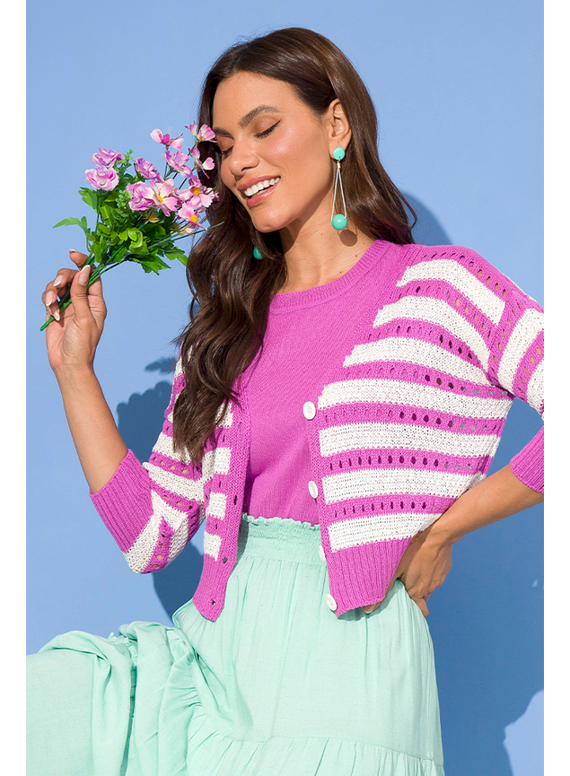 3 elys uva cardigan rosa