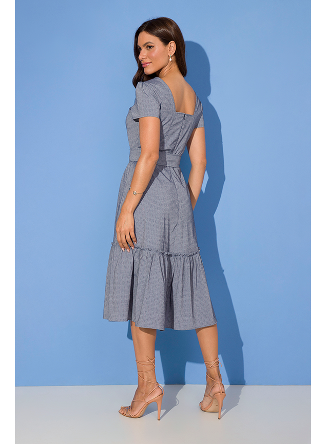 2 vestido midi tricoline denim diana