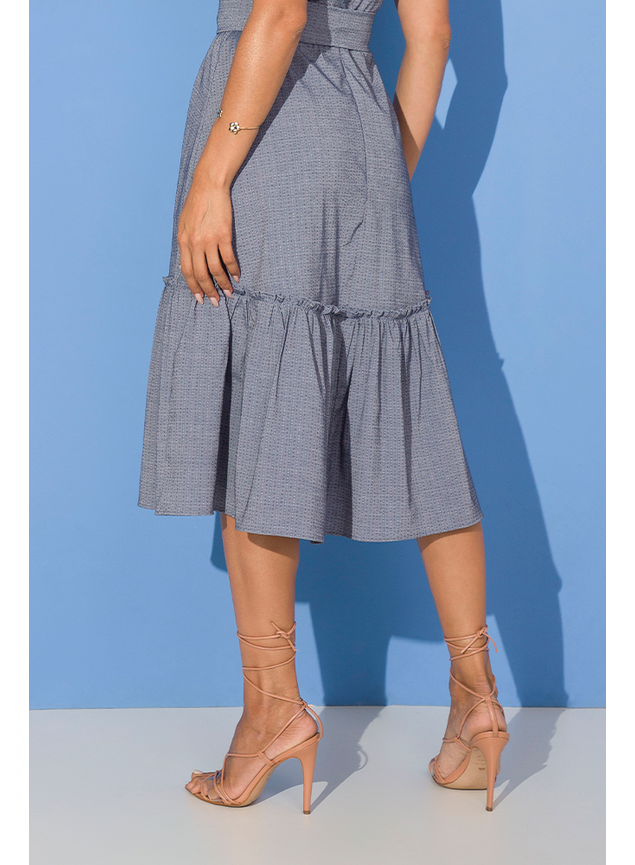 8 vestido midi tricoline denim diana