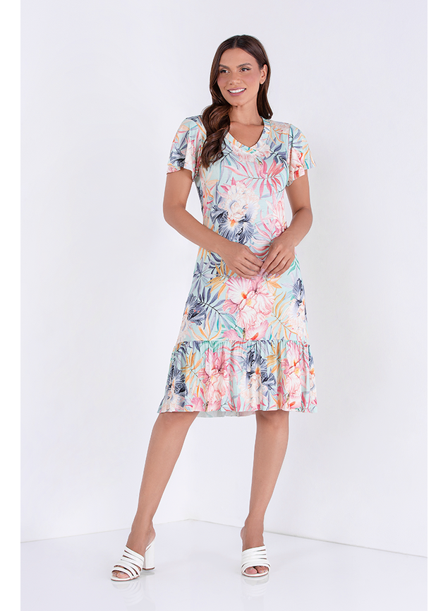 1 vestido estampado viscolycra floral cibele