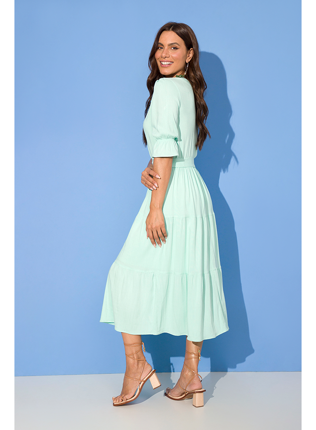 2 vestido midi viscose verde agua sofia