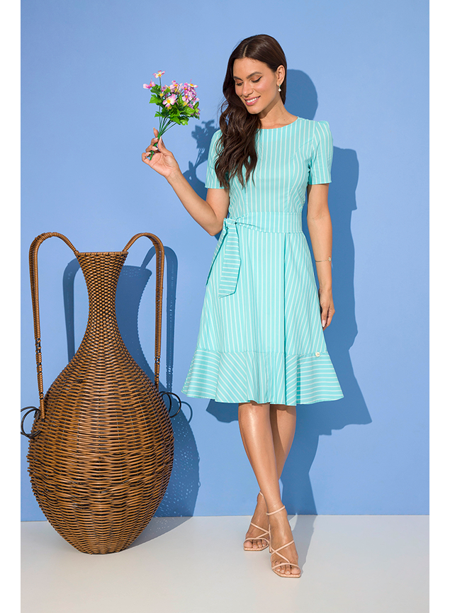 1 vestido curto tricoline listrado thais