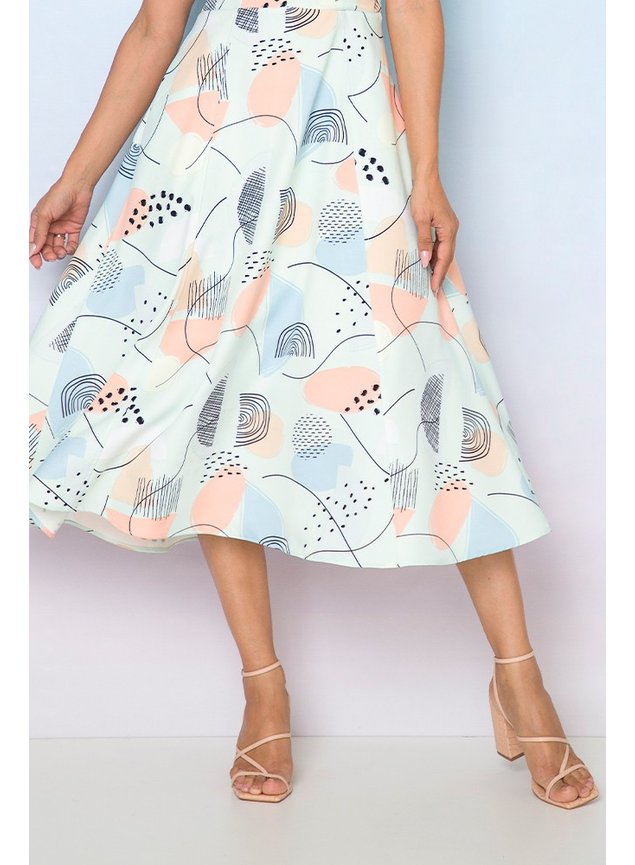 9 vestido midi sarja estampada raiane