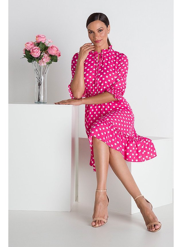 11 vestido chiffon poas pink edneia frente conceito