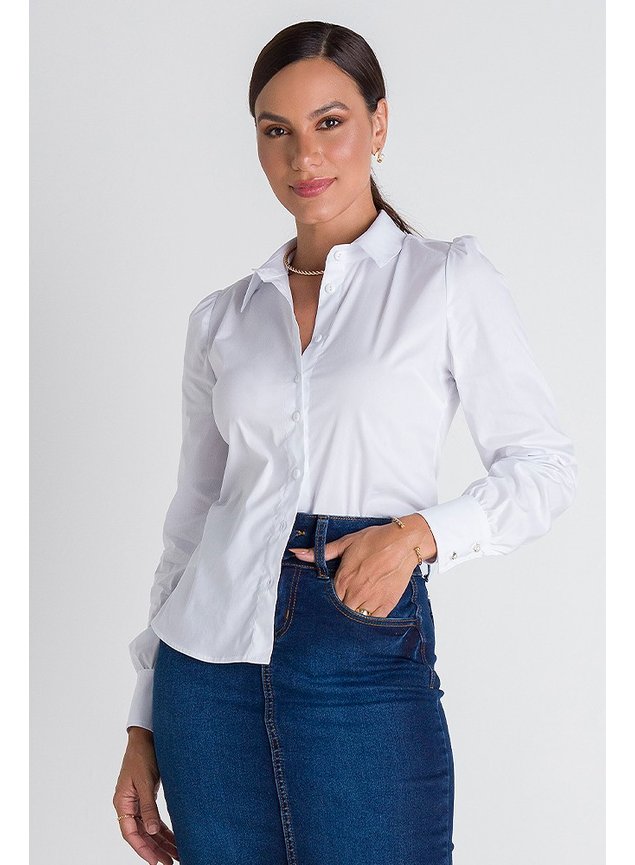Camisa Social Branca Com Jeans Moda Feminina Camisa Branca