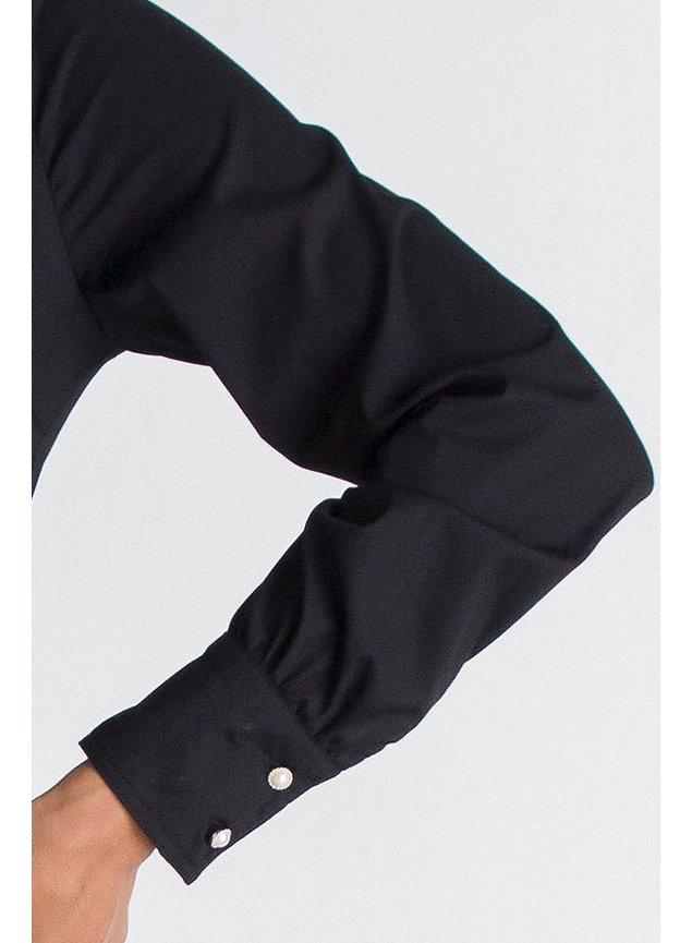 7 camisa preta social feminina gabriela frente baixo