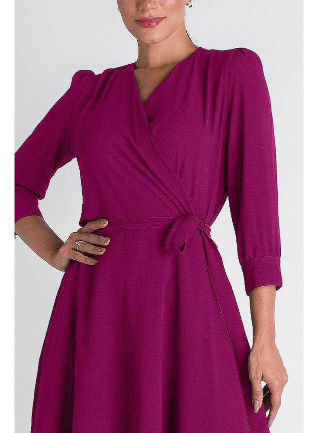 3 vestido transpassado crepe pink kamile frente cima