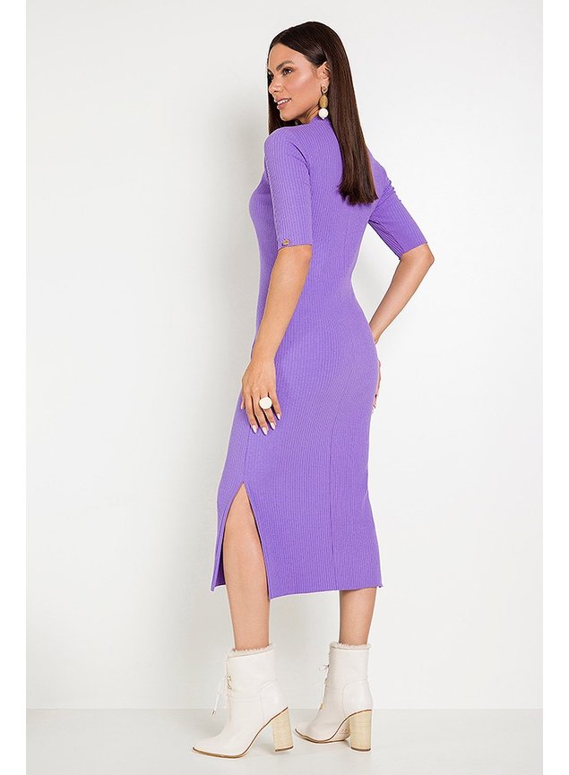 2 vestido canelado lavanda thays costas