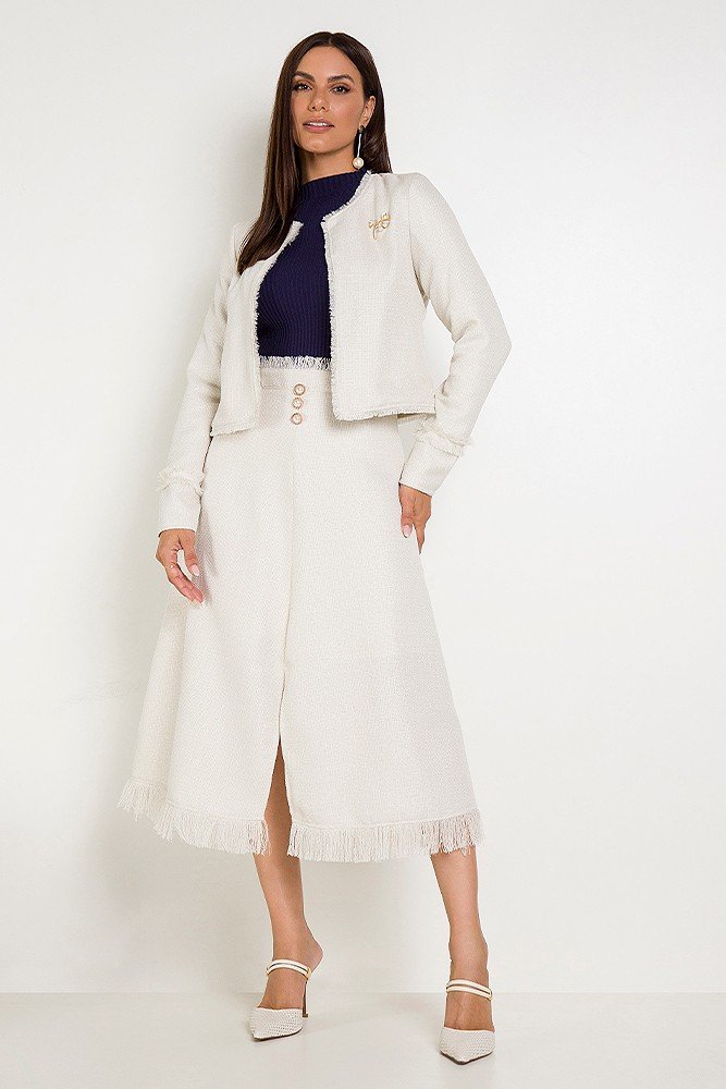 Casaqueto Tweed Off White Carla