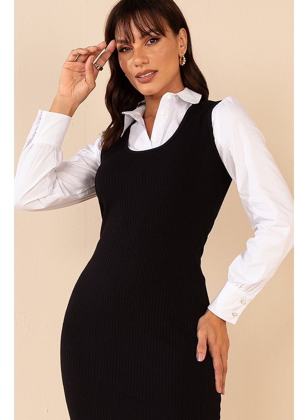Camisa por cima do vestido