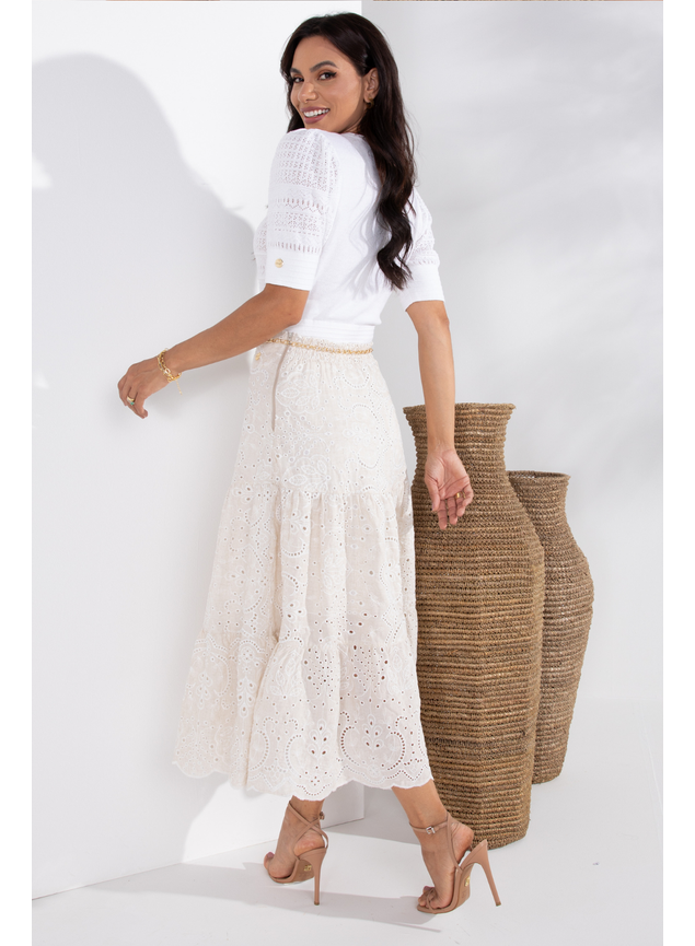 saia de laise cru e tricot branco 8