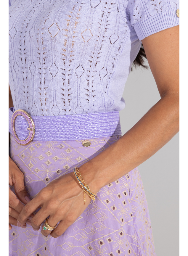 saia de laise e blusa de tricot lilas 5