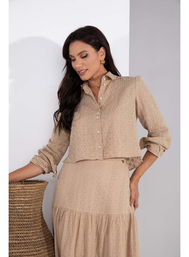 blusa e saia de laise nude 6