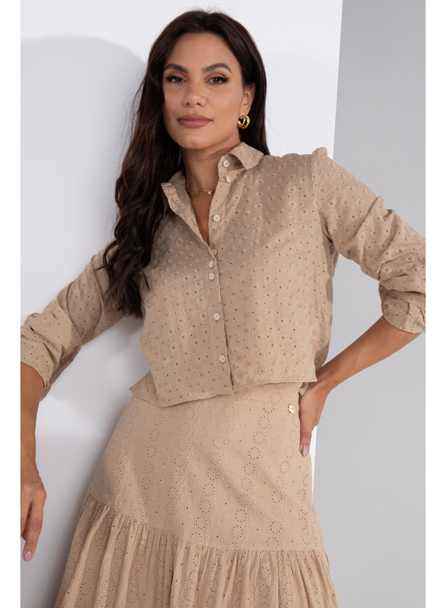 blusa e saia de laise nude 8