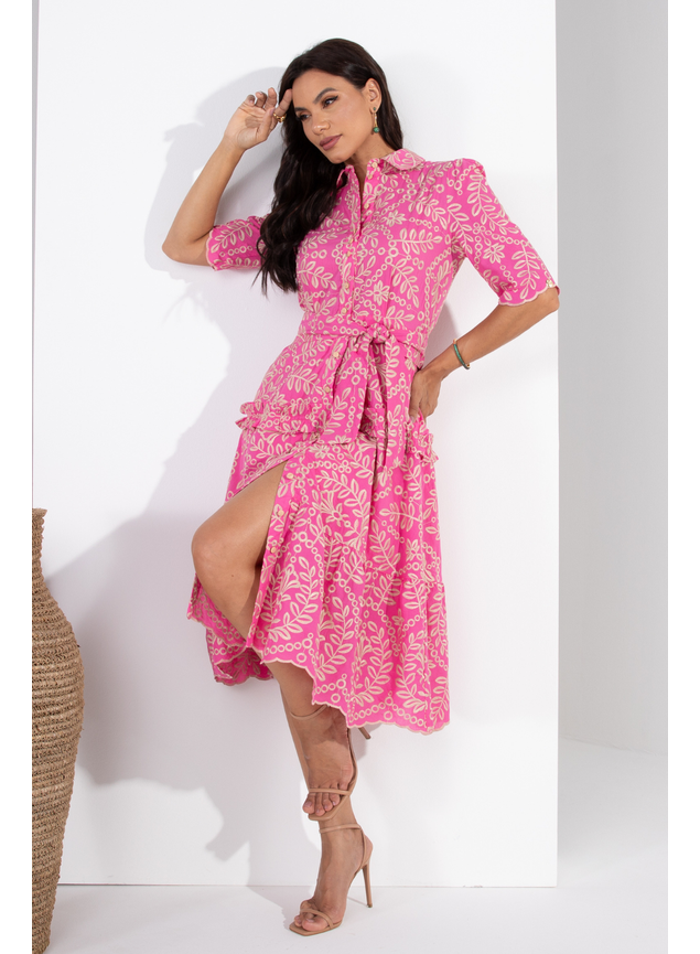 vestido pink de laise