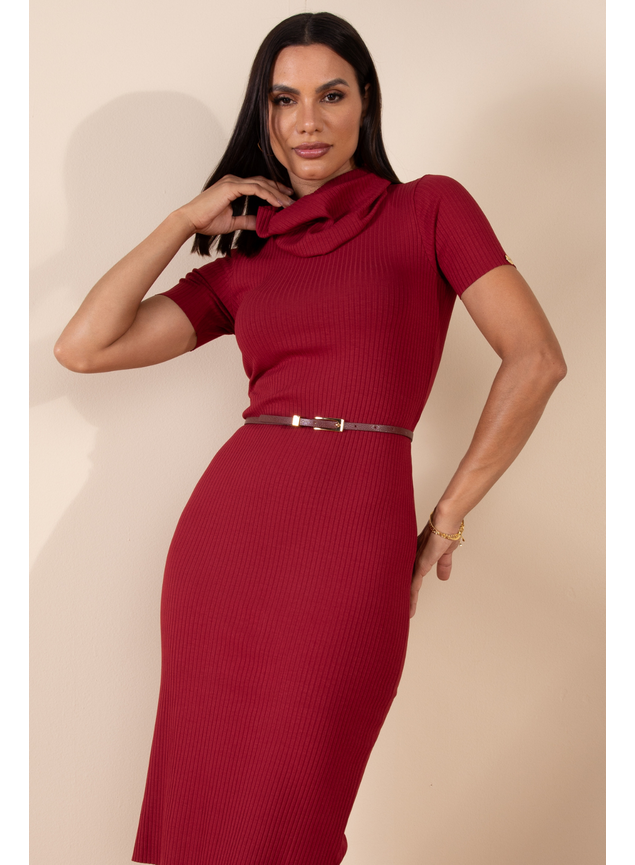 vestido canelado dayna vermelho 3