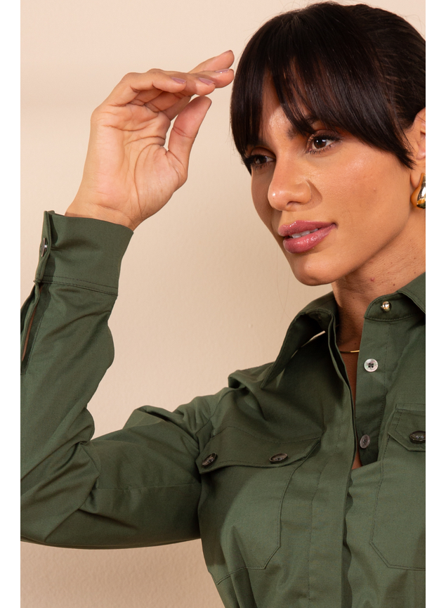 camisa alongada verde 2