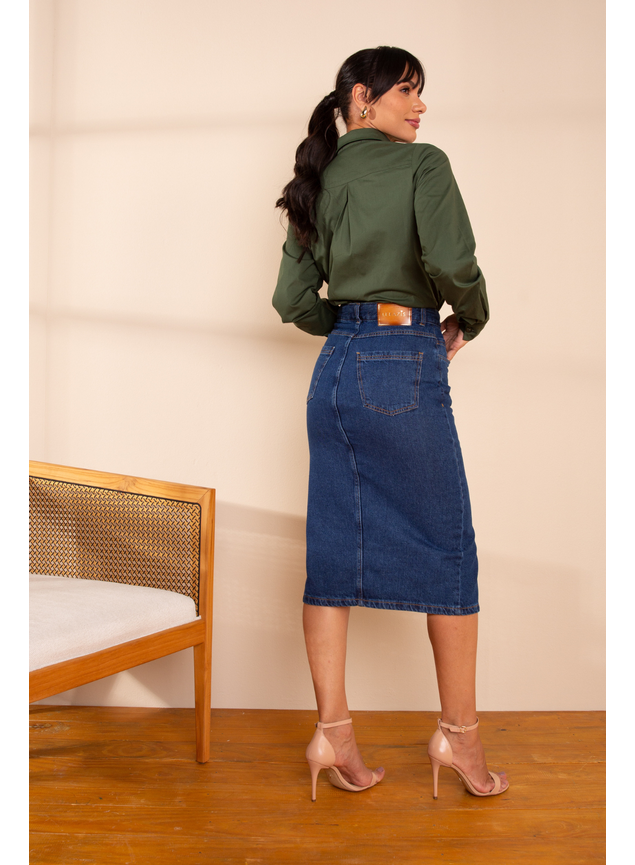 camisa alongada verde 7