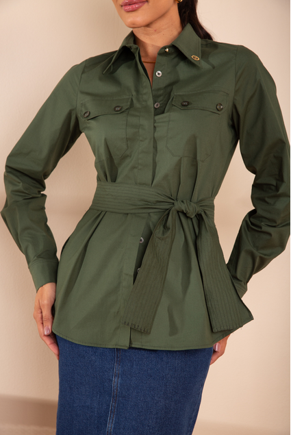camisa alongada verde