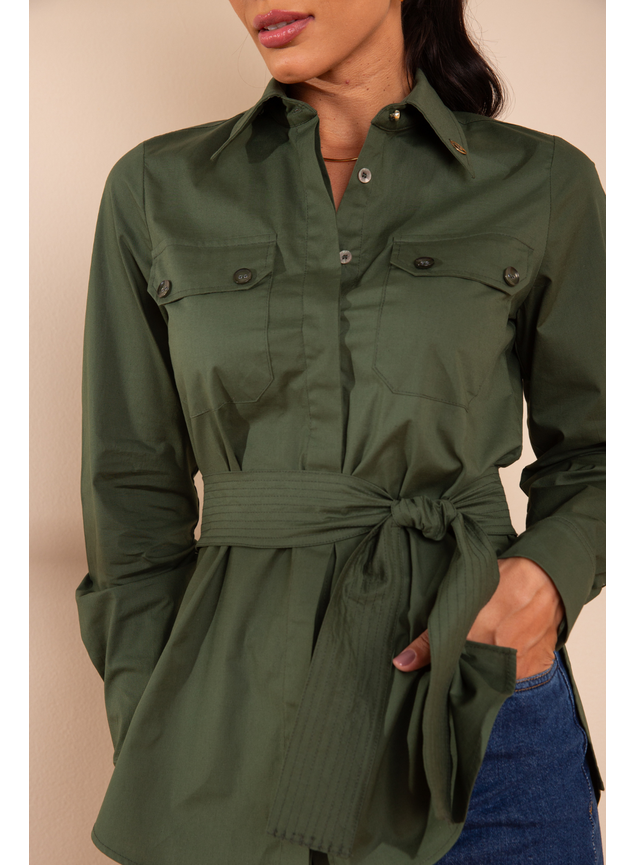 camisa alongada verde 5