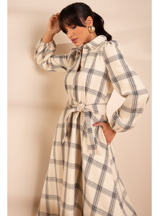 vestido flanelado