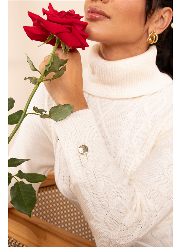 vestido tricot branco