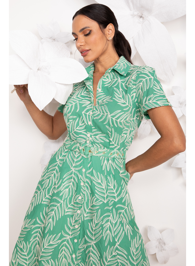 vestido de laise verde