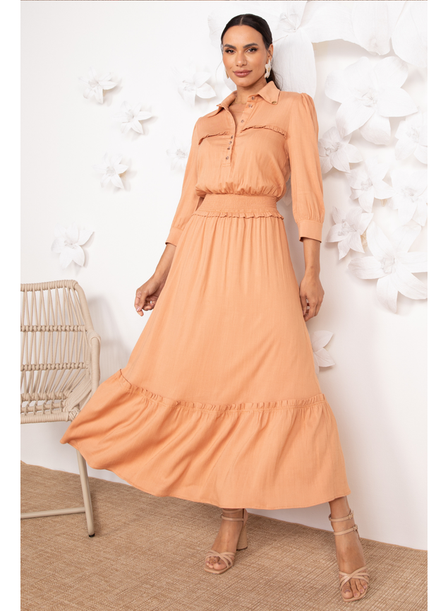 vestido bege