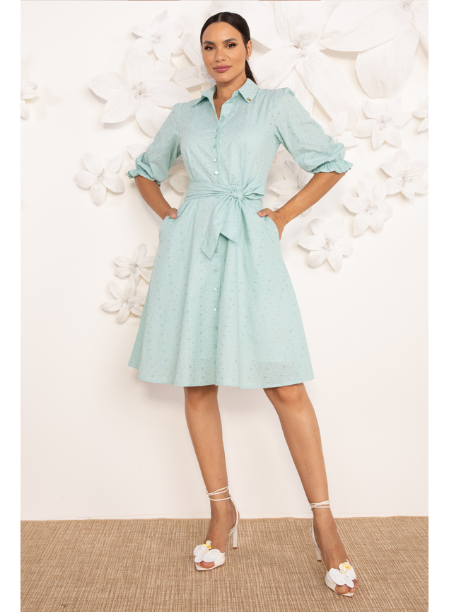 vestido de laise verde menta 4