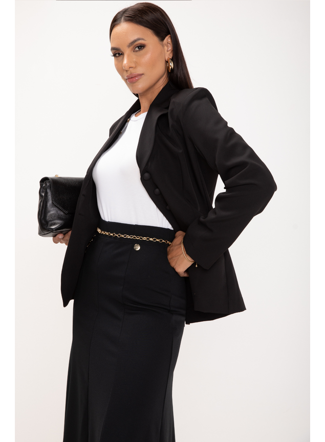 blazer preto alongado