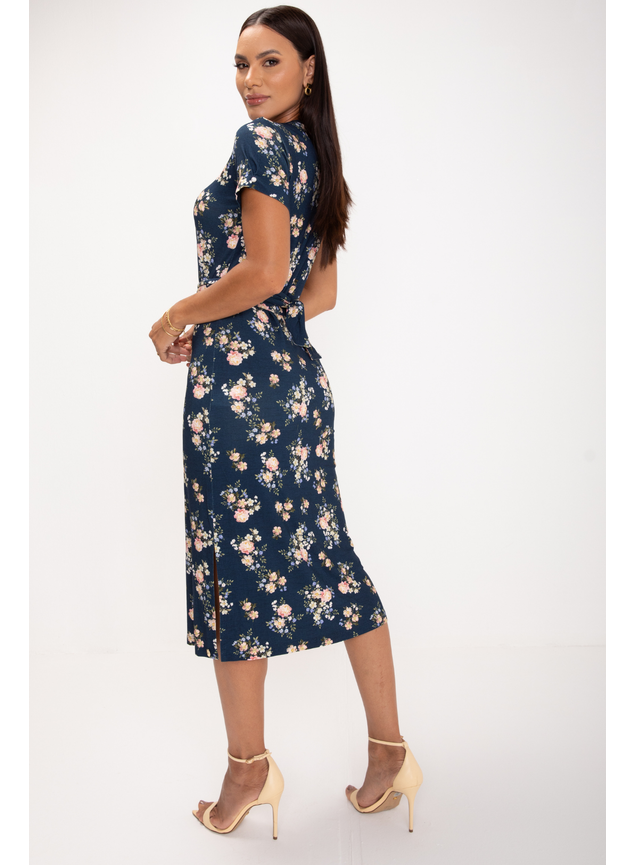 vestido basico azul marinho estampado 2