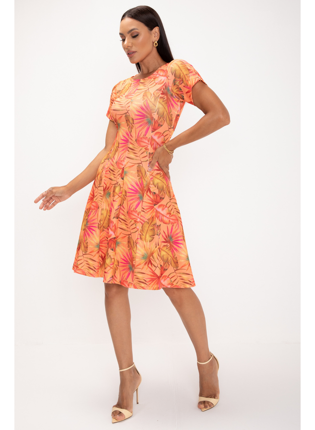 vestido de malha estampado