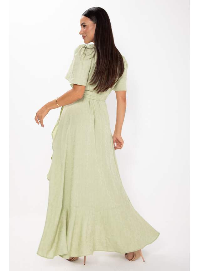 vestido transpassado longo verde menta 2
