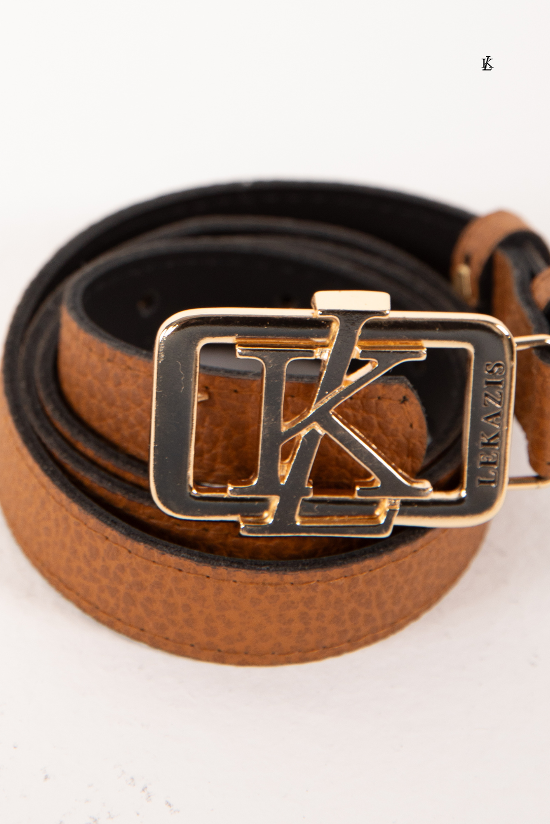 Cinto Feminino Caramelo com Fivela Dourada Lekazis