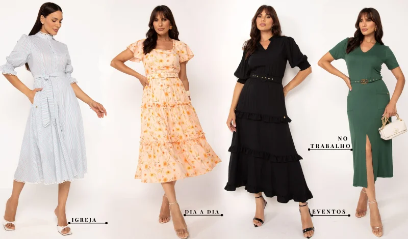 vestido midi para diferentes ocasioes