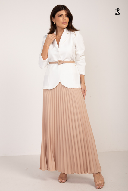 Saia de Tricot Midi com Nervuras Preta Rosalia